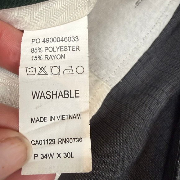 Lauren Ralph‎ Lauren Men's Charcoal Grid Pattern Dress Pants Size 34x30 - Picture 5 of 5